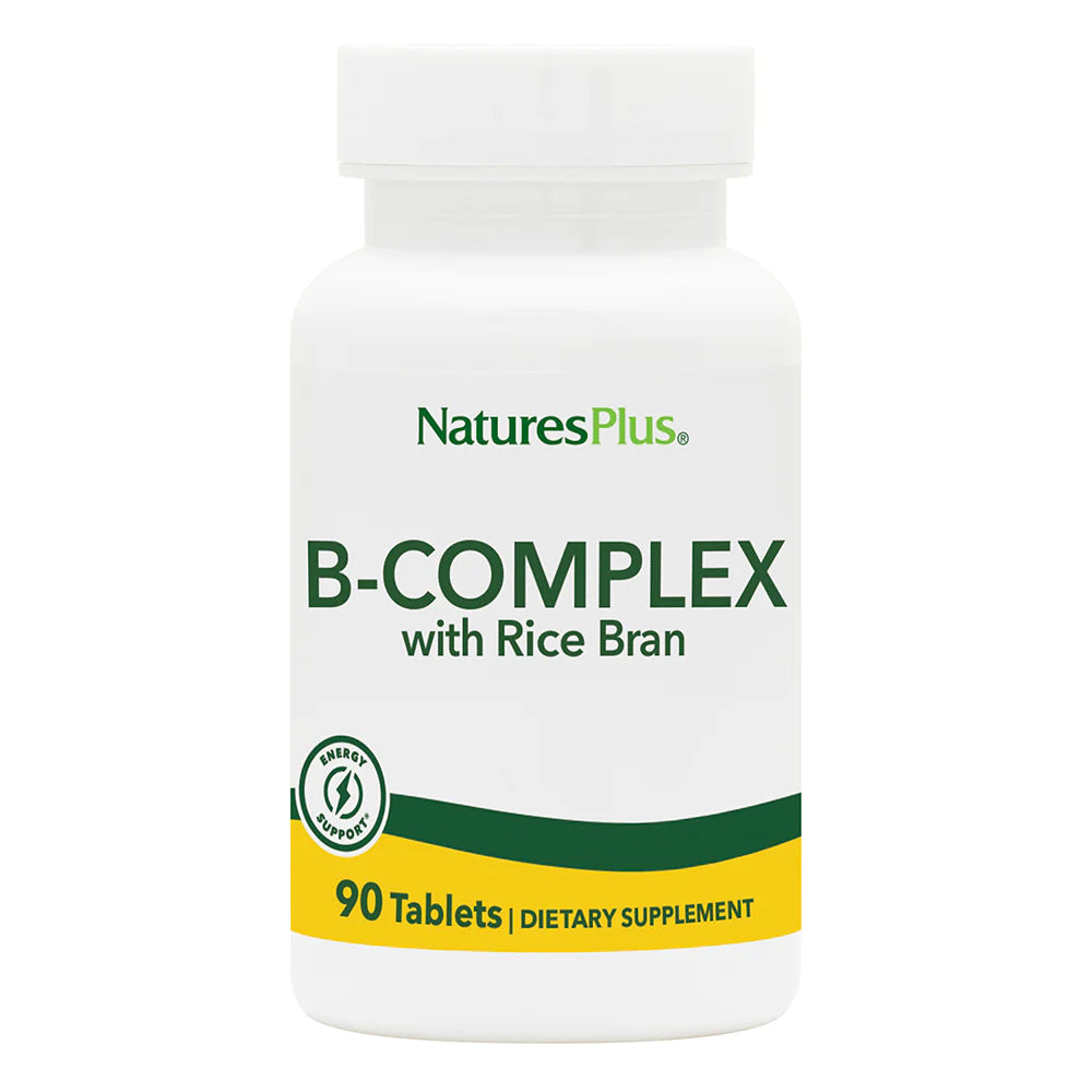 Natures Plus B Complex  avec son de riz-Toutes les vitamines B -90 comprimés - Beauty Care  Store