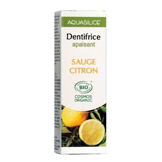 Aquasilice dentifrice Bio sauge citron 50ml - Beauty Care  Store