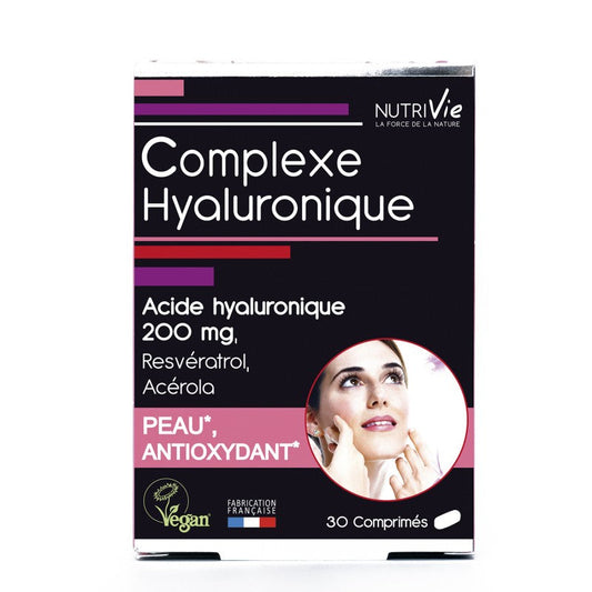 Nutrivie complexe acide hyaluronique Vegan  .30 comprimés pour la peau - Beauty Care  Store