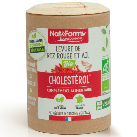 complément alimentaire Nat & Form à base de levure de riz rouge et Ail pour lutter contre le cholesterol en vente sur www.beautycarestore.fr