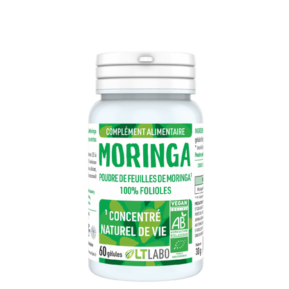 LT Labo Poudre de feuilles de Moringa Pure 100% Folioles Bio et Vegan
