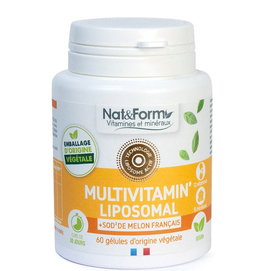 Nat & Form  Multivitamin Liposomal  60 gélules végétales - Beauty Care  Store