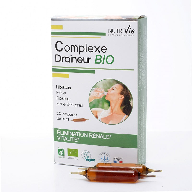 Nutrivie complexe draineur Bio et Vegan ampoules 20x15 ml - Beauty Care  Store