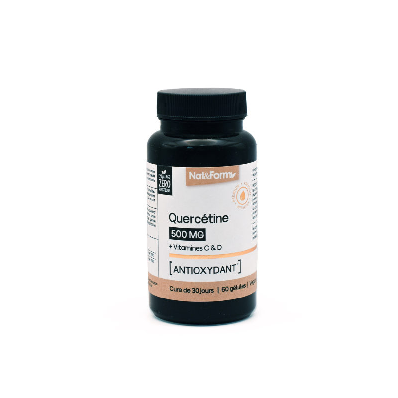 La quercétine est un flavonoïde présent dans de nombreux  végétaux. Les flavonoïdes sont des antioxydants