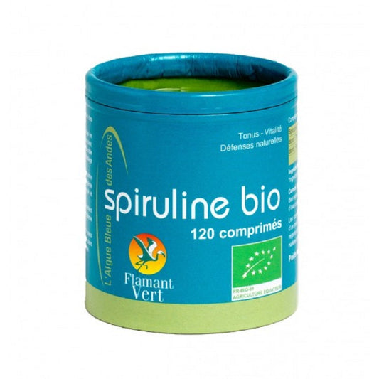 Flamant Vert Spiruline Bio 120 comprimes 60g - Beauty Care  Store