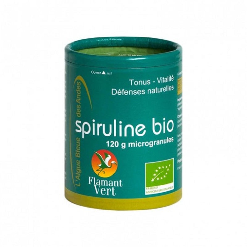 Flamant Vert spiruline Bio microgranules 120g - Beauty Care  Store