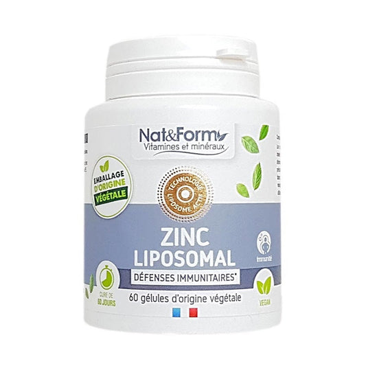 Nat & Form Zinc Liposomale 60 gélules végétales - Beauty Care  Store